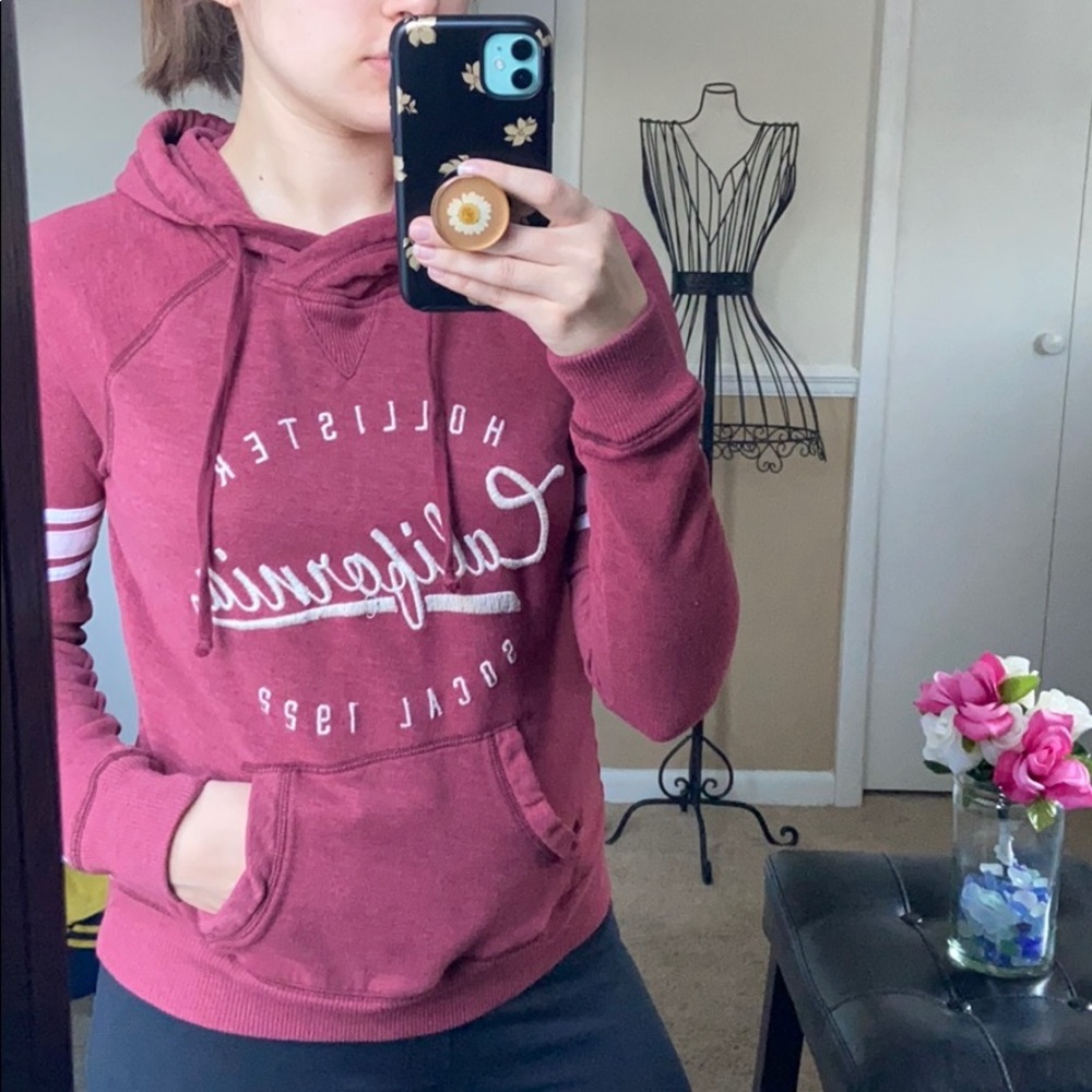 Hollister | Burgundy Hooded Sweatshirt